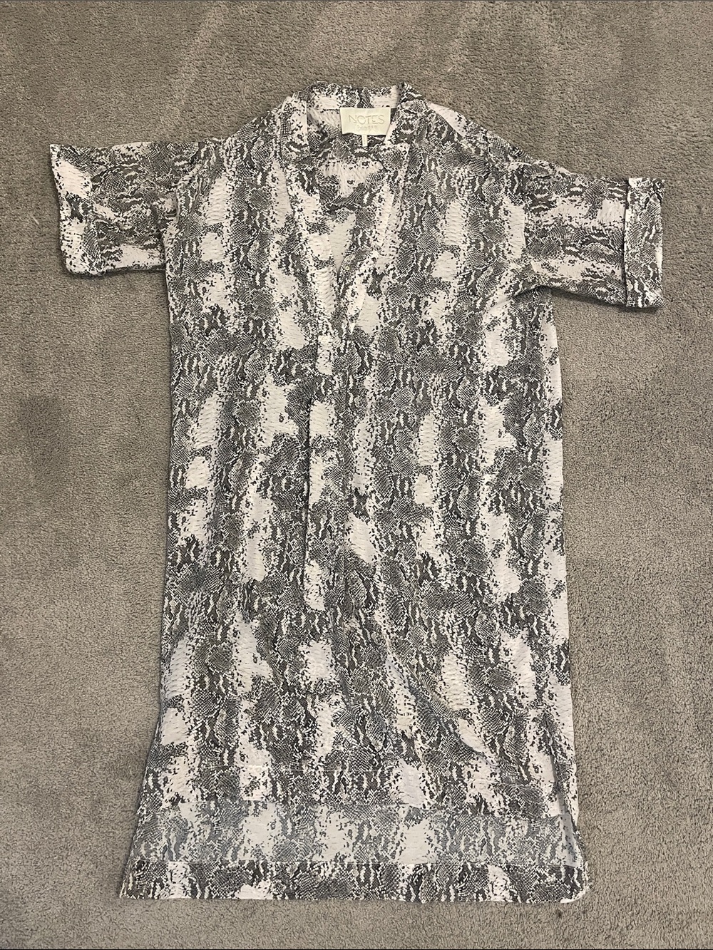 Women's Grey Snake-Print Midi Dress